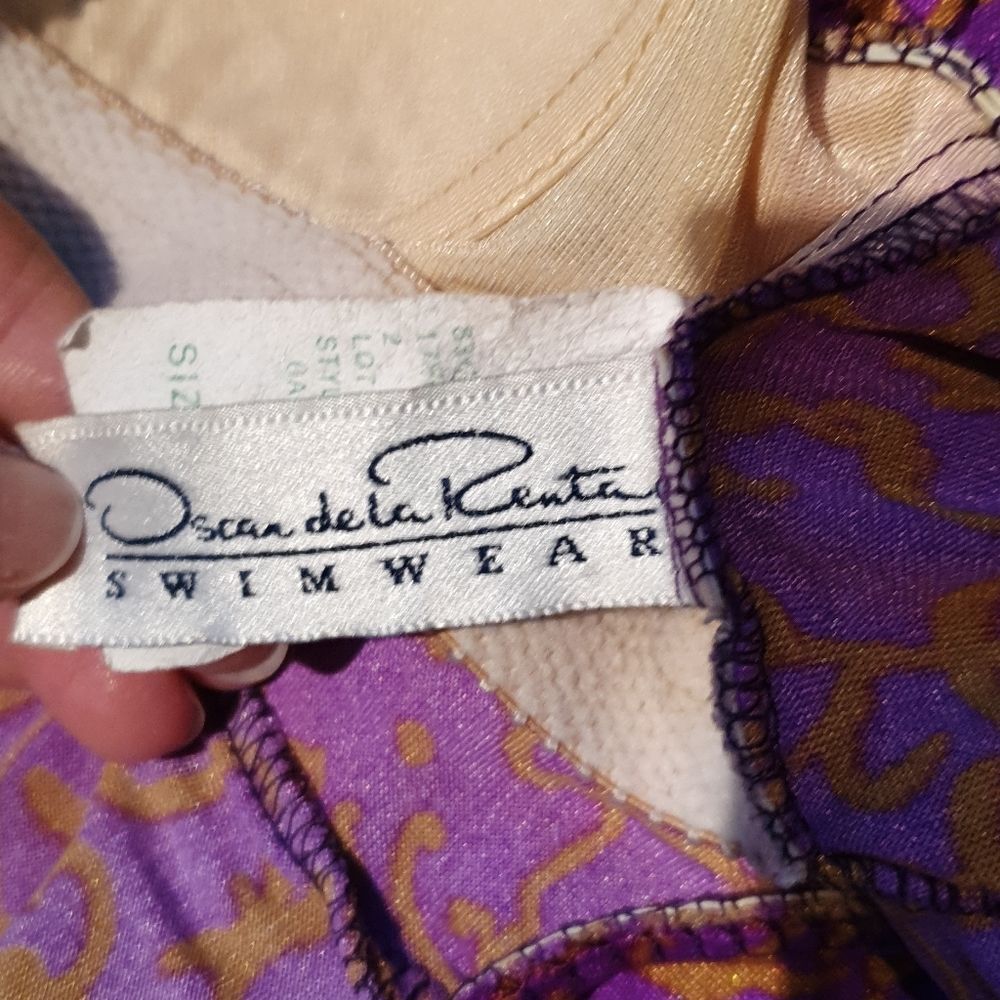 Vtg Oscar de la Renta Bathing Suit sz 14 - Picture 4 of 5